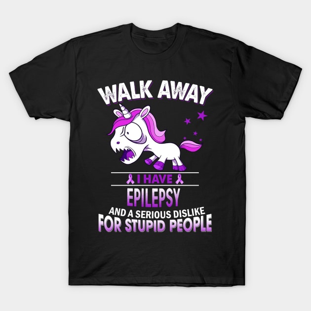 funny epilepsy grumpy unicorn warrior T-Shirt by TeesCircle